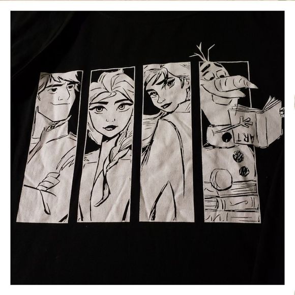 Disney long sleeve black shirt Frozen Youth Sm. - Picture 3 of 4